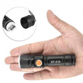 Mini Lanterna Tática Recarregável Usb ST515 com 3 Modos